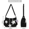 Y2k Stars Corduroy Tote Hobo Bag Crossbody Messenger Bag Casual Handbags for Women Girls