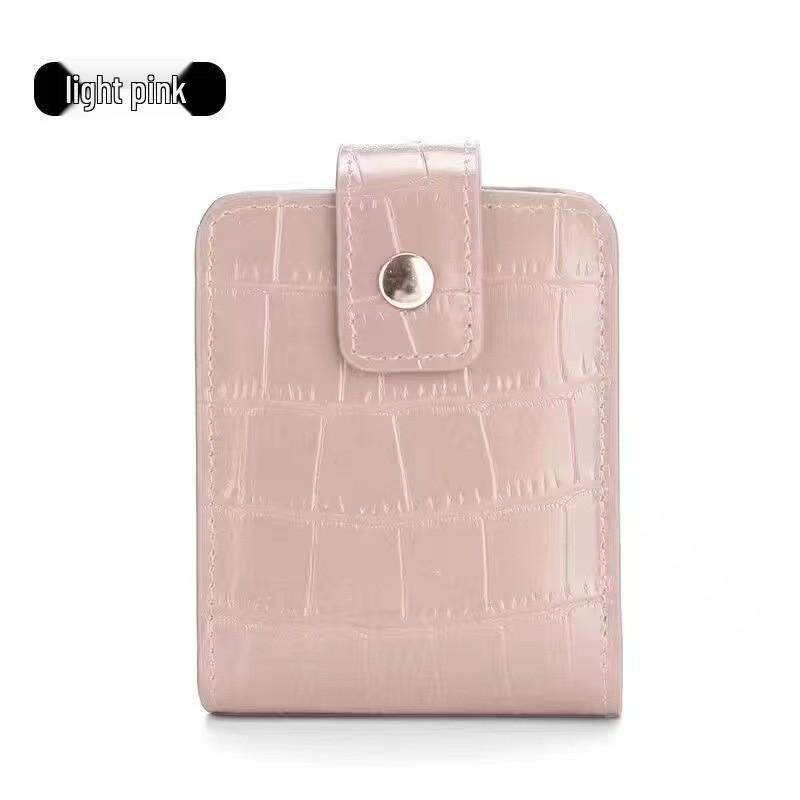 Compact Crocodile Pattern PU Leather Coin and Makeup Bag with Mirror