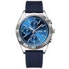 Three-eye six-pin business watch calendar high-end large dial silicone waterproof quartz watch