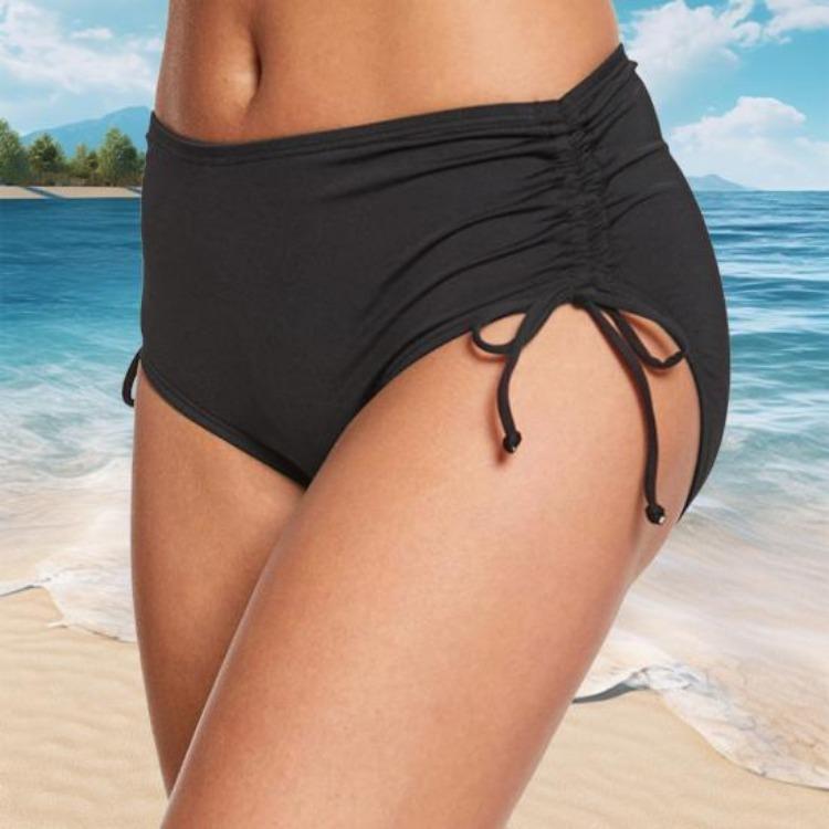 Women Bathing Suit Swim Shorts V Cut Bikini Bottom Adjustable Drawstring Ruched Side Board Shorts Boyshorts