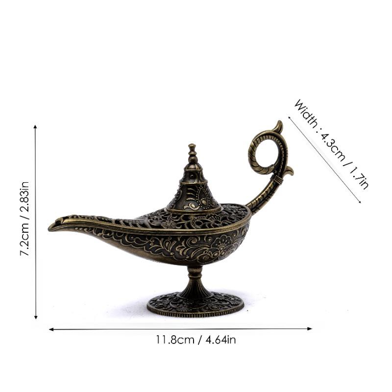 Antik Metall Rökelsekar, Aladdins Magiska Lampa Design, Dekorativt Hantverk Present Ljusstake, Populär, Rökelsekar