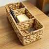 Natural Woven Straw Organizers Box With Dividers Ideal For Kitchen Bathroom And Living Room Storage