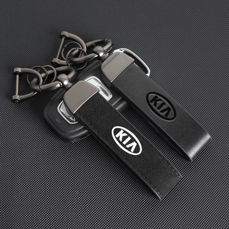 Leather Car Styling Keychain Ring For Kia Rio Picanto Sportage Niro Morning Ceed ProCeed Stonic KN Car Decoration Accessories Rpfkn11