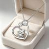 Cute Cat Paw Heart Rhinestone Pendant Necklace - Perfect Gift for Mom On Mother's Day