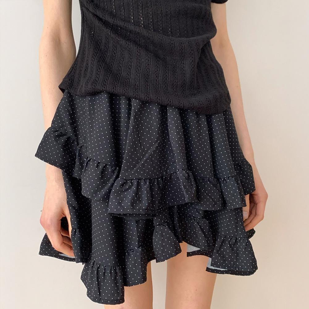 Lilisu Dot Romi Skirt / Black