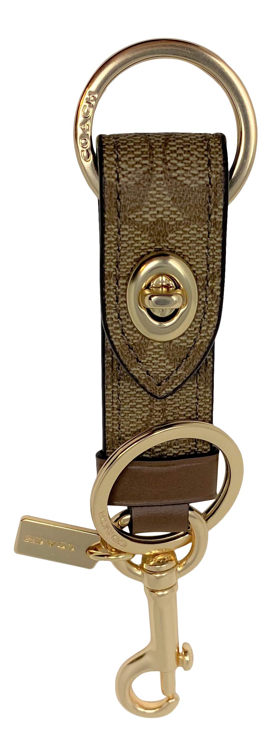

Coach Valley Trigger Snap Bag Charm Keyring Style 49314 Khaki - No. -
