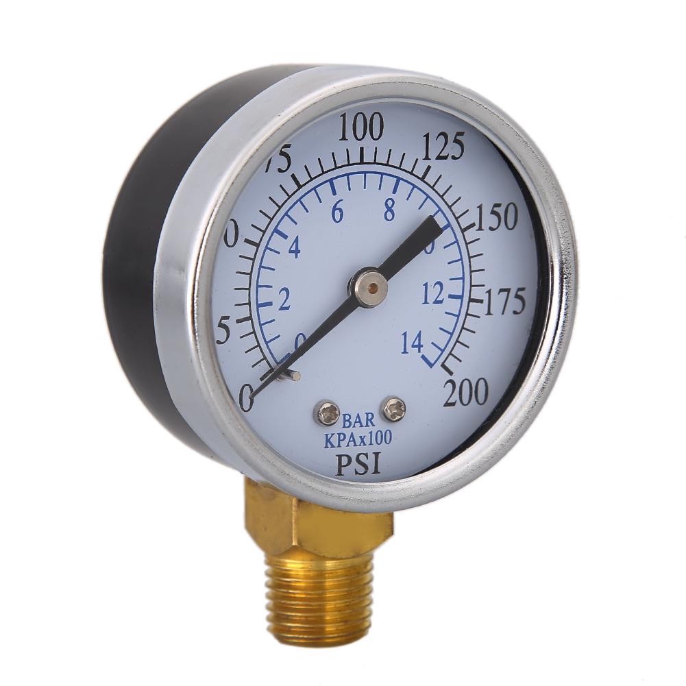 70mm Pressure Measurement Dual Scale Dial 200 PSI Digital Display 1/4 NPT Bottom Mount Multiple Function for Air Gas Water Fuel