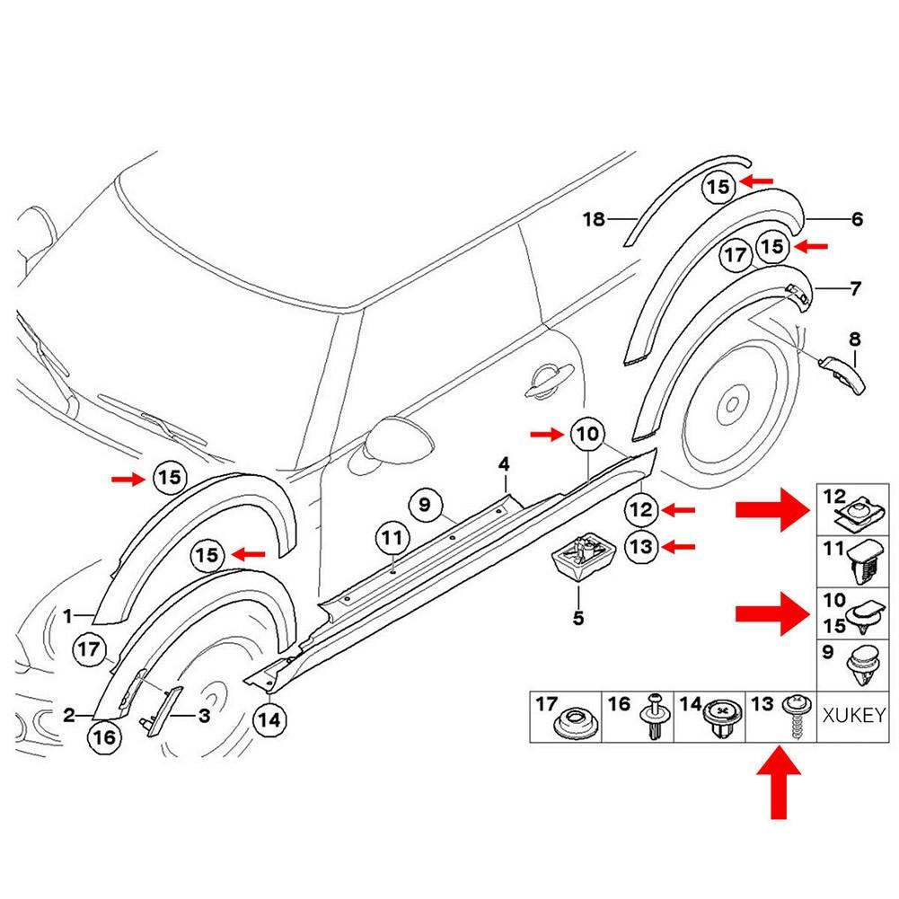 20x BMW Schrauben Unterlegscheibe 4.8 x 19 mm Sechskantblechschraube 8 mm