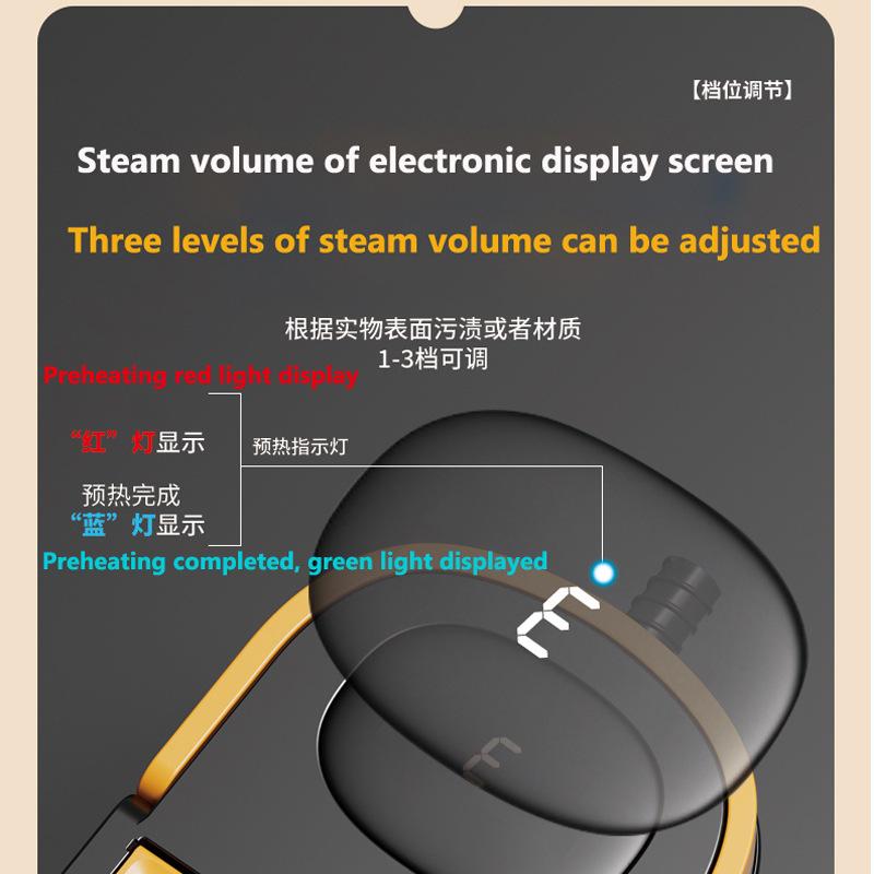 2500W Steam Cleaner Handheld High-Temperature Pressurized Steam Cleaner with 6 Adjustable Levels Portable Steam Cleaning Machine for Kitchen Bathroom