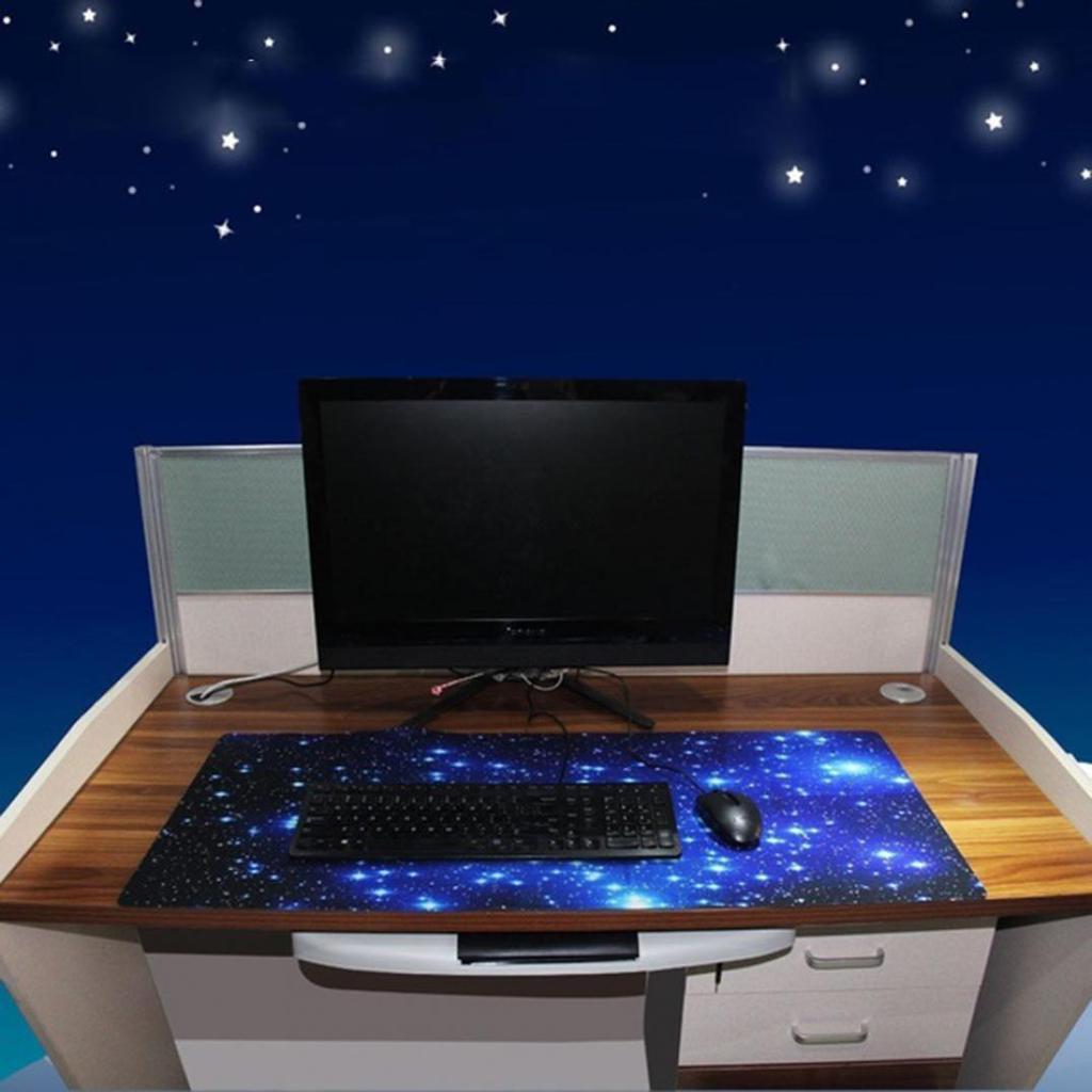 Tappetino per tastiera, tappetino per mouse grande, antiscivolo, modello Galaxy