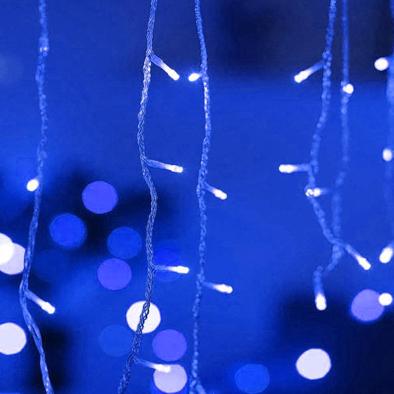 5M LED Icicle Curtain String Lights Christmas Garland Droop Light Wedding Garden Street Outdoor Decorative Lighting EU Plug