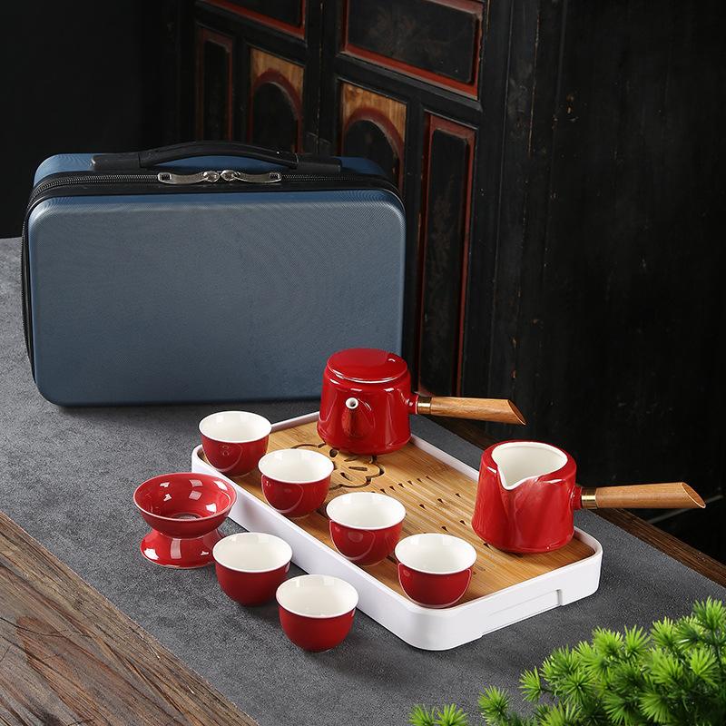 Ceramic High-end Portable Kung Fu Travel Tea Set Business Real Estate Banking Corporate Gifts