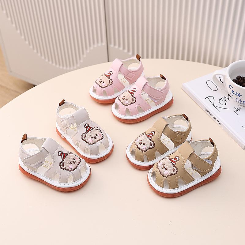 Summer Boys and Girls Toddler Shoes 0-1-2 Year Old Baby Soft Sole Bag Head Cartoon Sandals Called Shoes