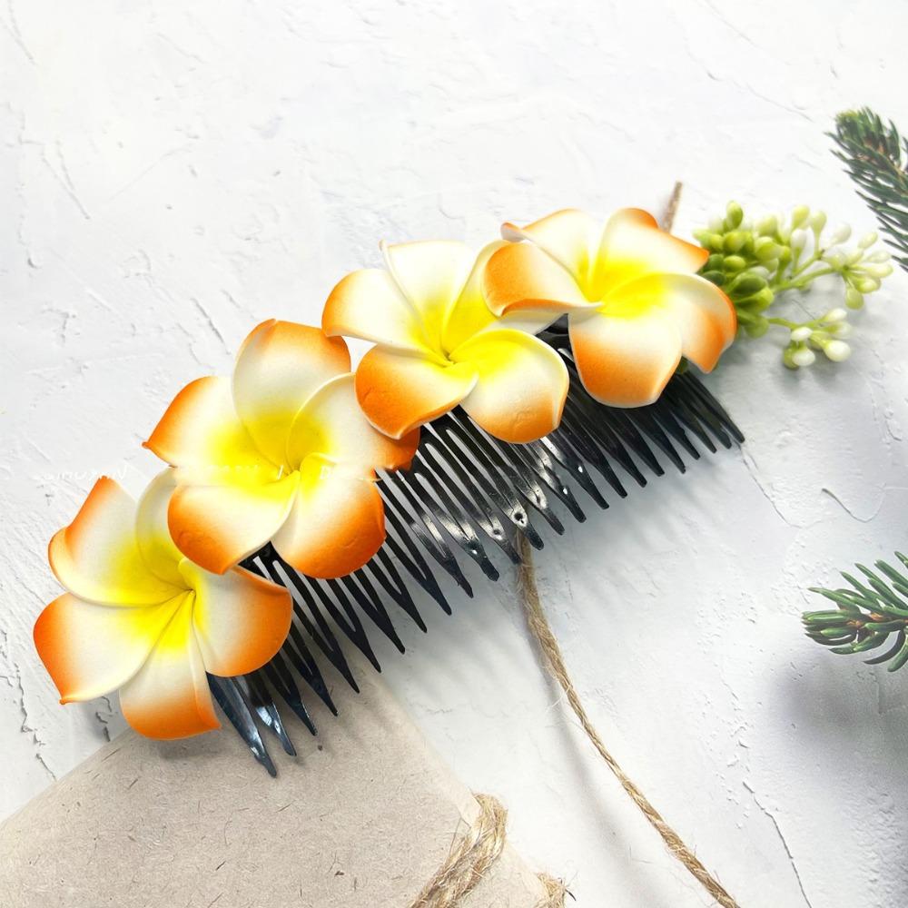 

Dai Flower Hairpin Thailand Wedding Bride Accessories Thai Hair Accessories Female Headwear оранжевый