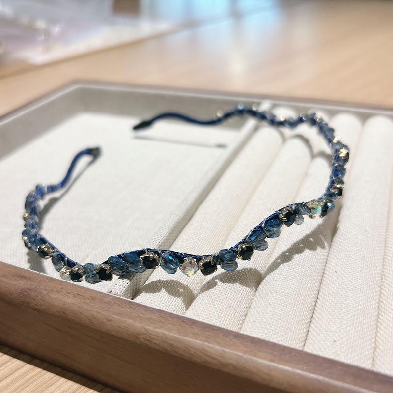 

Черная заколка для волос в виде цветка из сплава в корейском стиле: Изысканная хрустальная повязка на голову для женщин