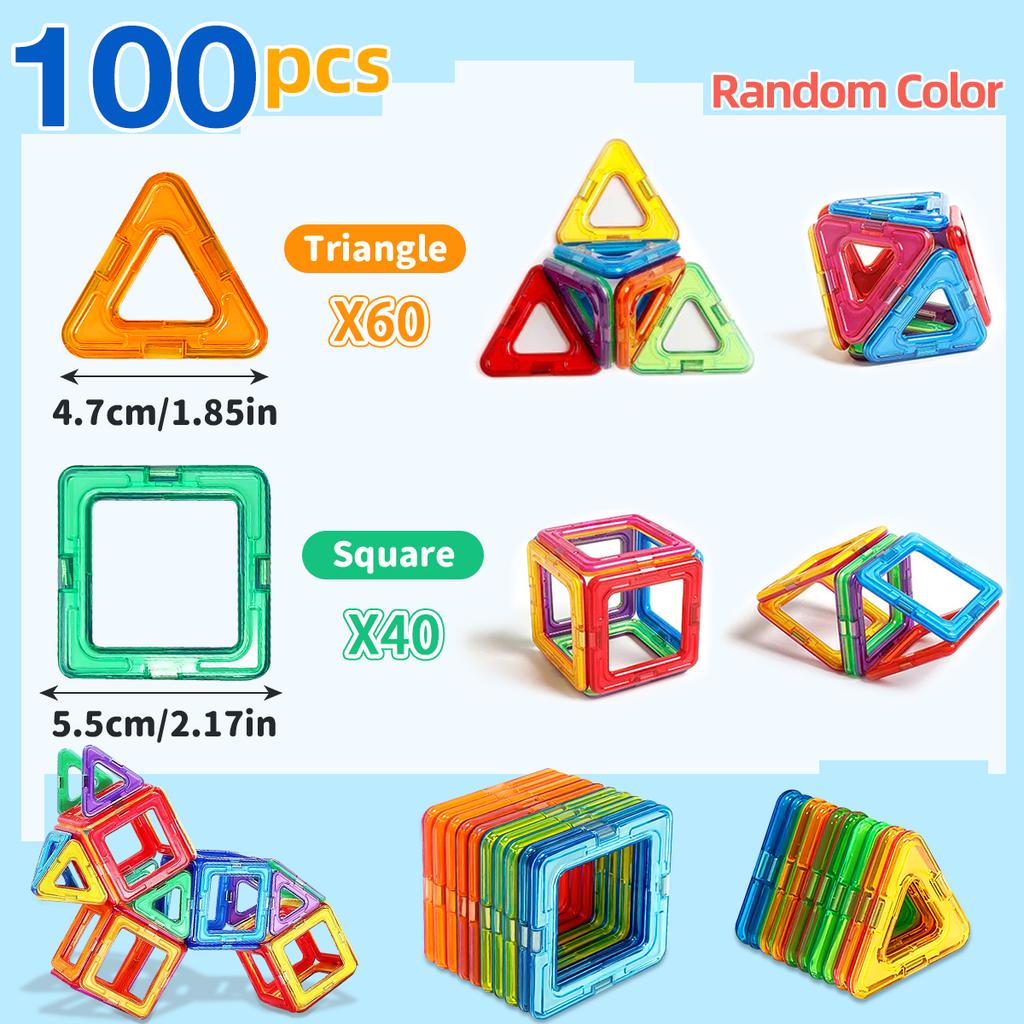 Magnetic Building Blocks DIY Magnets Toys STEM Toys Construction Toys Learning Educational Magnet Toys, Puzzle Birthday Gifts