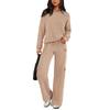 Women's 2 Piece Short Sleeve Sweatshirt Pants Set With Pockets Casual Sportswear