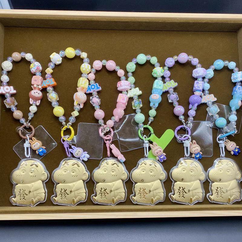 999 Pure Gold Crayon Shin-chan Cartoon Charm Pendant: Keyring & Phone Chain Accessory