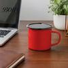 Durable Steel Water Cup Enamel Coffee Mug with Handle, Retro Style Cup, Smooth Lead Free Drinking Vessel Surface Portable for Hot Tea And Milk Outdoor