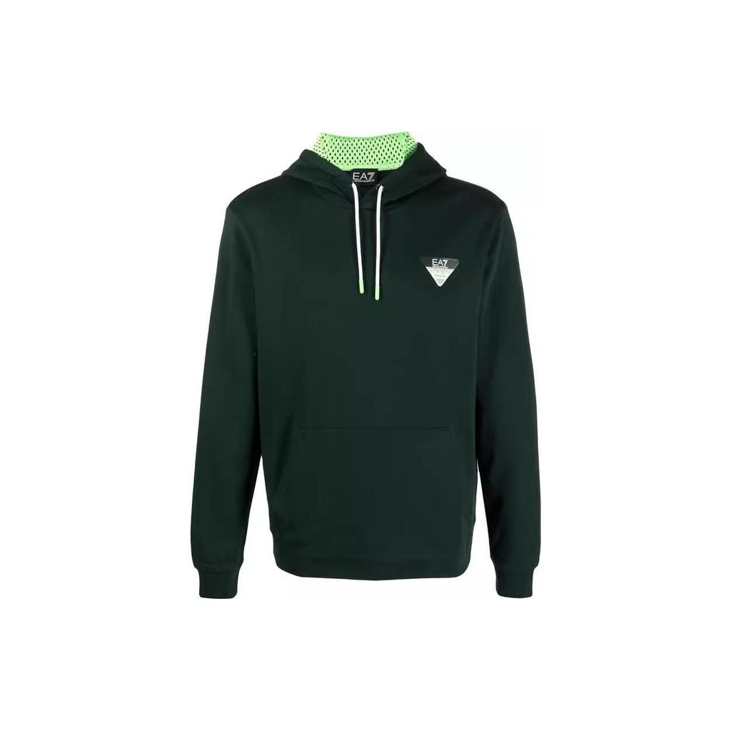 Emporio Armani Ss23 Solid Color Logo Printed Hoodie Men Hoodies Green 6LPM72-PJEQZ-1860