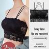 Korean Style Lace Strapless Camisole with Chest Pads for Female Students - Anti-Exposure, Beautiful Back, Summer Wear