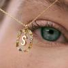 Colored Zirconia 26-Letter Necklace: European & American Style Simple Clavicle Chain Pendant