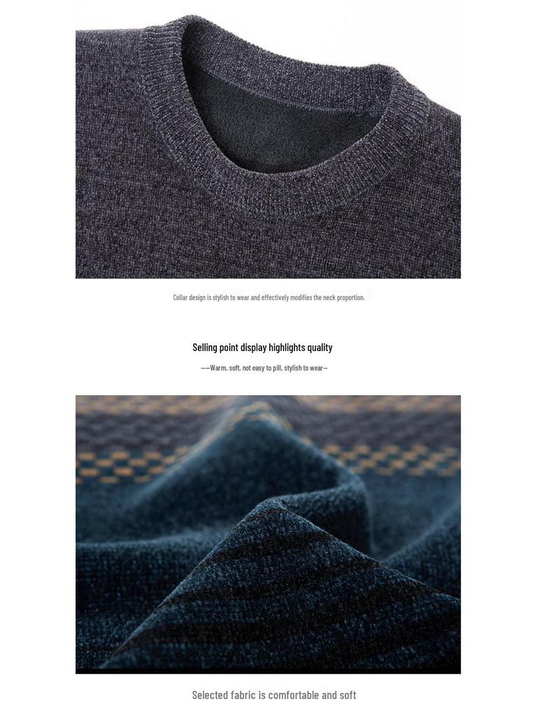 Herren Winter Chenille Fleece Pullover - Warm & Verdickt für Papa