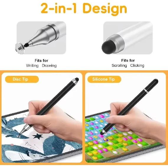 2 in 1 Universal Stylus Pen For Tablet Mobile Android IOS Phone iPad Accessories Drawing Tablet Pens Capacitive Screen Touch Pen 6