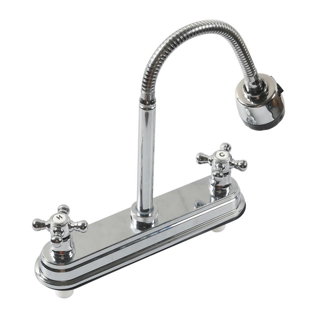 2 Modalità di Spruzzo Rubinetto Regolazione Flusso d'Acqua Rubinetto Conveniente Rubinetto Gira a 360° Lunga Durata Rubinetto da Cucina per Campeggio