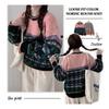 The Pink Women Loose Fit Color Block Nordic Round Knit