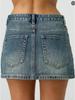 Minigonna Casual Elasticizzata Lavata in Denim Slim Fit da Donna