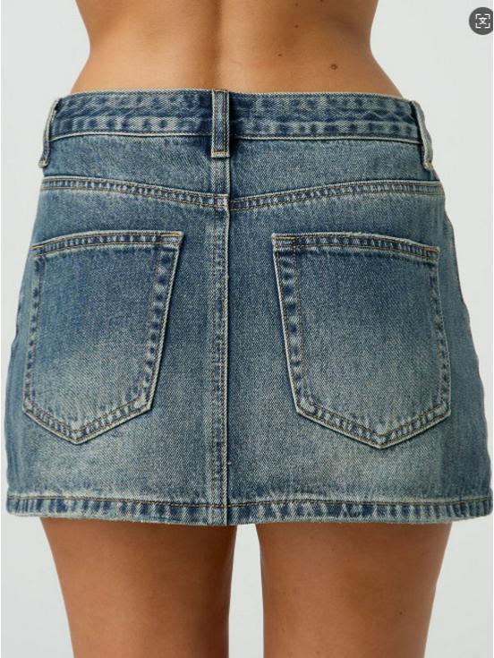 Minigonna Casual Elasticizzata Lavata in Denim Slim Fit da Donna