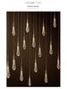 Modern Minimalist Crystal Water Drop Spiral Staircase Chandelier for Bedroom and Restaurant
