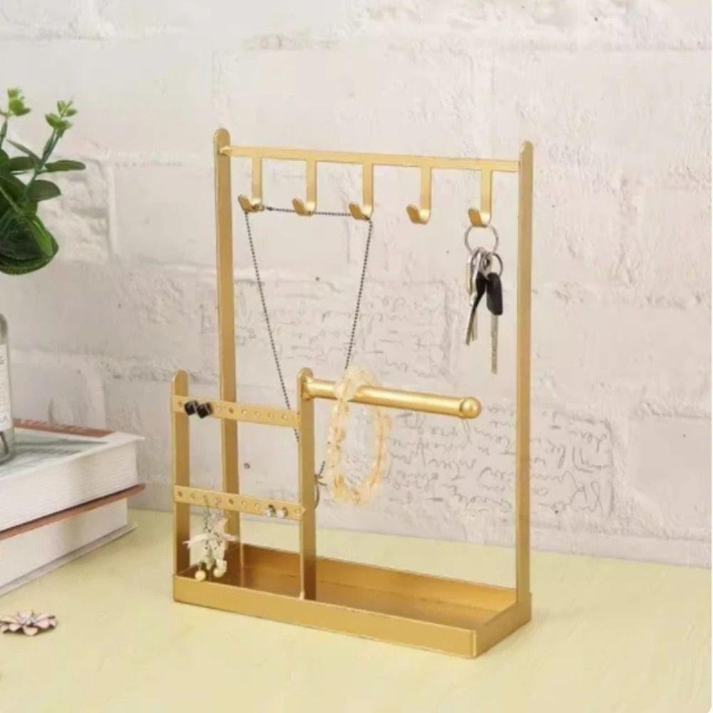 Multifunctional Jewelry Display Rack Metal Necklace Storage Rack Earrings Display Stand  Ring