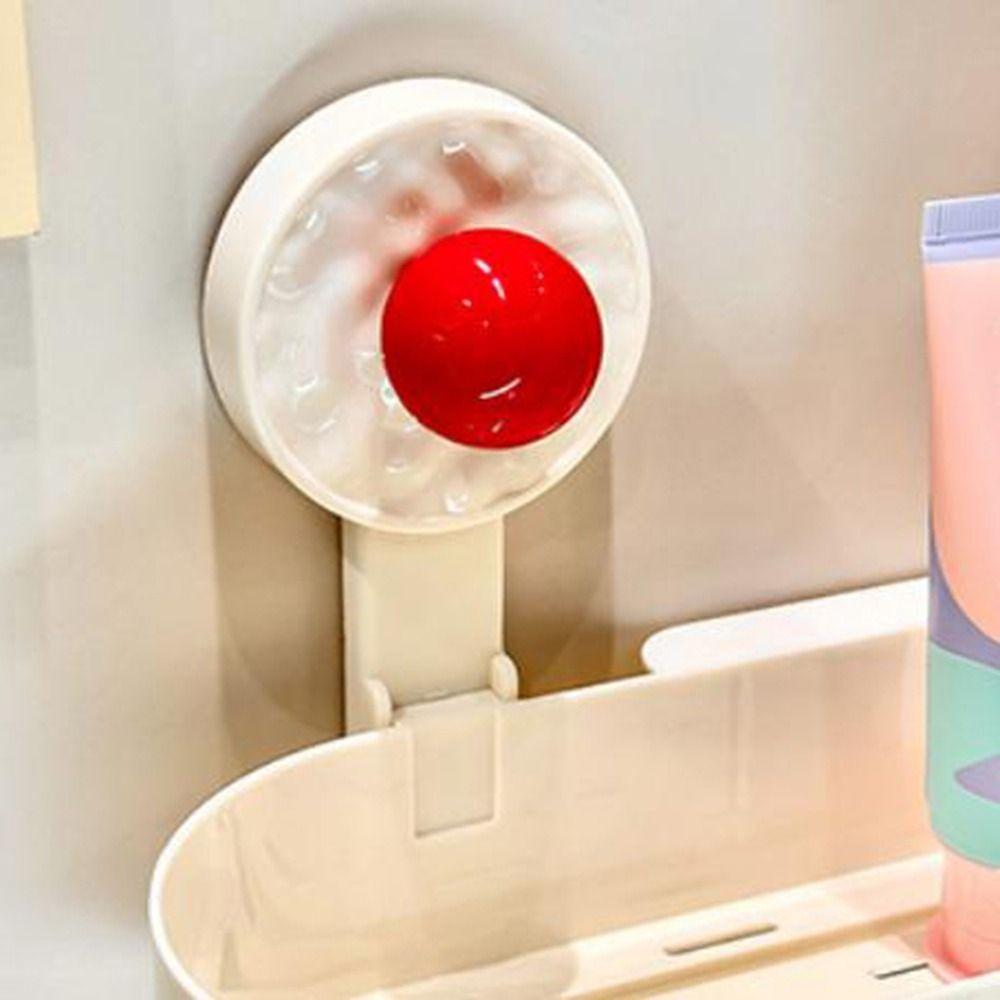 Plastic Suction Cup Storage Rack Cartoon Makeup Organizer Cosmetic Storage Box  Kitchen
