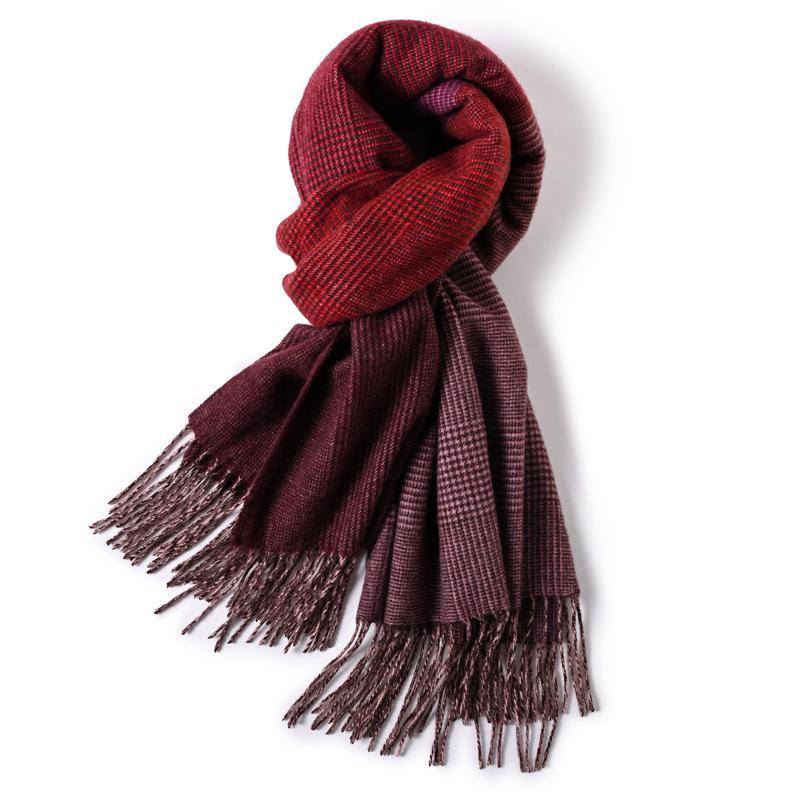 Milk camel pure wool scarf women's autumn and winter versatile thickened cashmere scarf new shawl dual-purpose