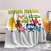 1PC Custom Name Babblarna Patterned Flannel Blanket Suitable For All Seasons for Home Decor Warmth and Comfort Gifts Holiday Present