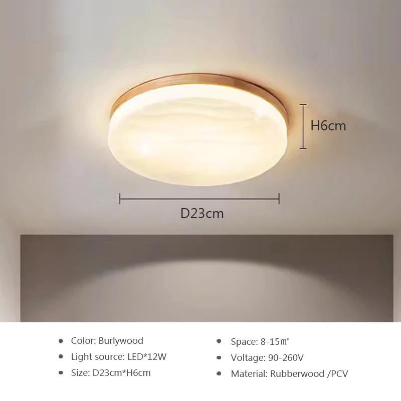 

Современный светодиодный потолочный светильник в скандинавском стиле, круглый деревянный светильник, обеденная комната, спальня, гостиная, кабинет, украшение дома, квадратные лампы, декор Cool White-No Rc