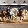 One Piece, a Fabric of a Galloping Horse, Made of Durable Polyester Material, Is Highly Suitable for Doors, Walls and Yards.