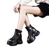 Soft Leather Roman Sandals High Waist 2025 Summer New Thick-soled Summer Heightening Fish Mouth Boots Muffin Hollow Cool Boots Breathable