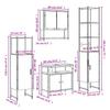 4 piece bathroom furniture set in smoked oak wood based material