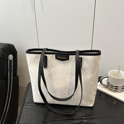 Beautiful Casual Large-capacity Portable Tote Bag, Popular Solid Color In Summer, Daily Shoulder Underarm Bag for Women