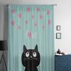 Cat Love Letters Sheer Curtain For Bedroom Tulle Voile Curtain For Kitchen Living Room Decor Window Treatment