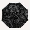 1pc Paisley Cats Auto Open/Close Umbrella with One Touch Button, Compact Folding Canopy, Sturdy 8 Rib Windproof Design   Lightweight  08