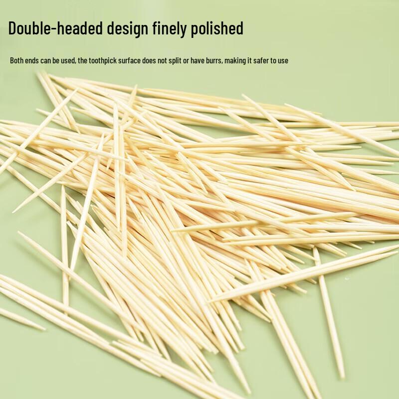 Miaojie Double-Ended Bamboo Toothpicks, 1000 Count