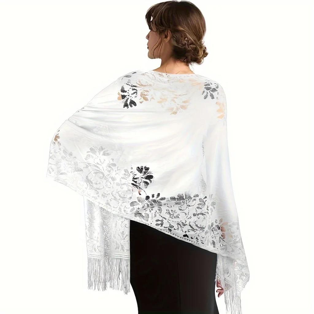 Women's Scarf Classic Hollow Lace Scarf Bridesmaids Evening Dress Shawl Wedding Dress Ball Shawl Women