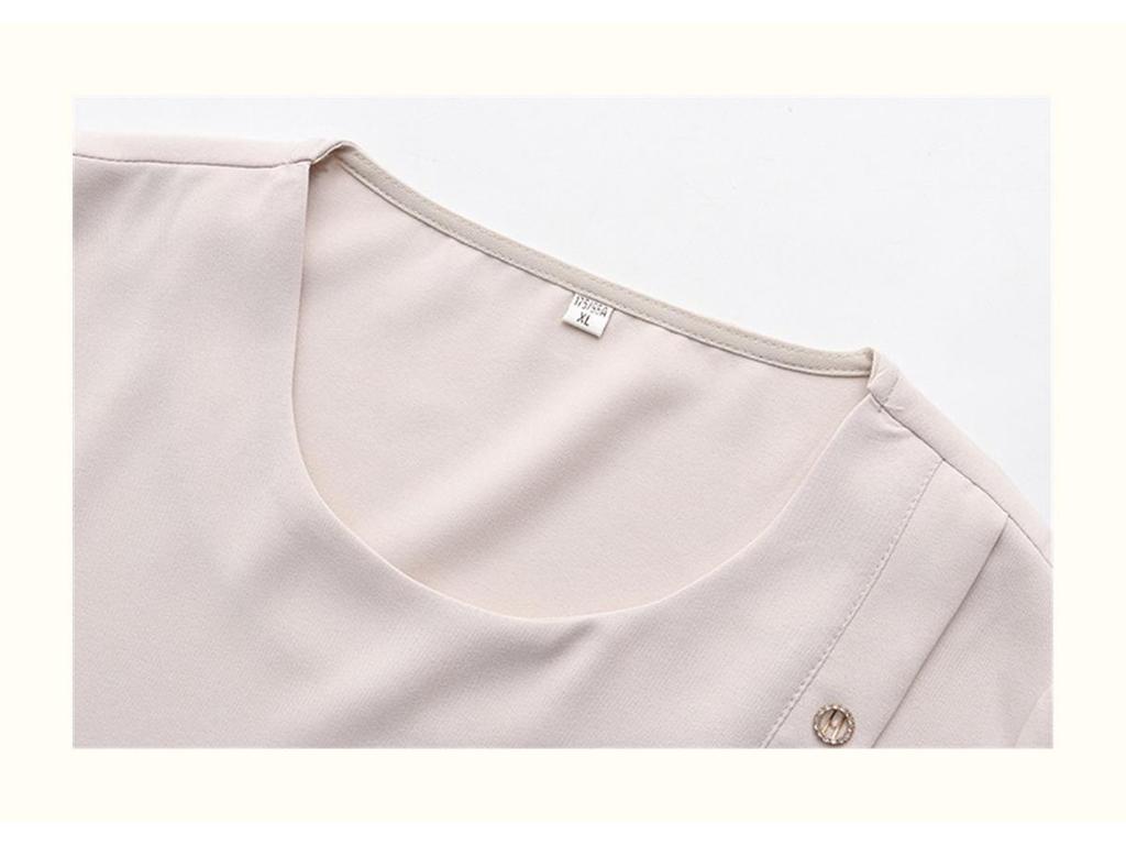 Stylish Chiffon Two-piece Suit for Middle-aged Women - Loose Short-sleeved Summer Set