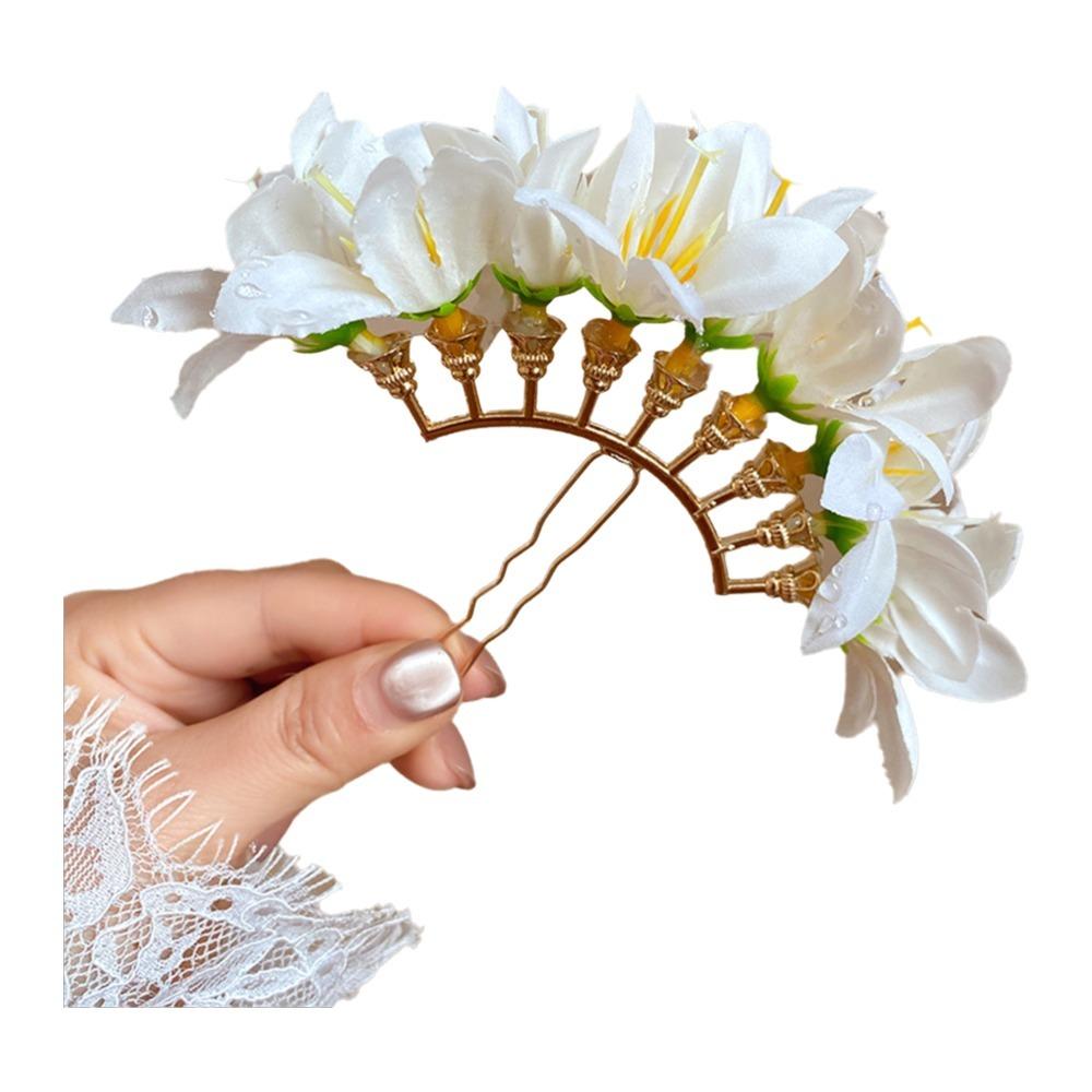 Süße chinesische rote Blume Haarnadel Super Fee Hochzeit Traditionelles Haaraccessoire Vintage Braut-Haarschmuck für Bräute
