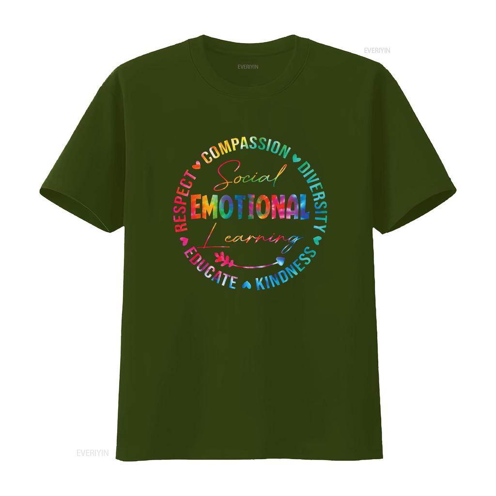 Social EMOTIONAL Learning T Shirt vintage Washed Soft Stylish Top For Everyday Wear graphic Unisex Slightly Comfortable