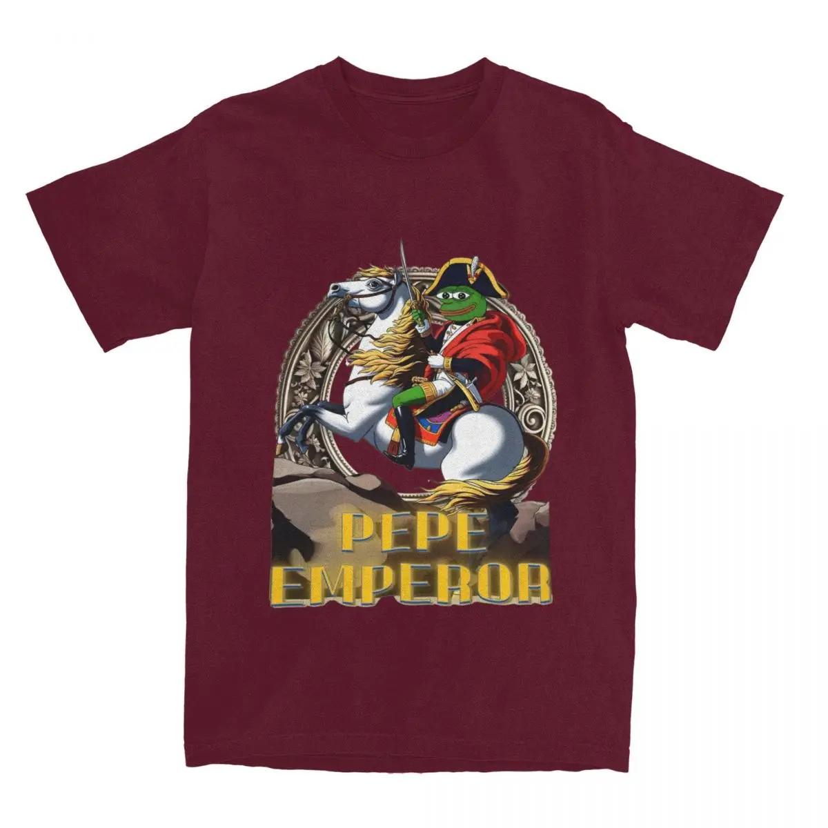 

Мужская женская забавная лягушка Pepes Emperor Shirt Merchandise Frogs Meme Pure T-shirt Clothing Casual Tees Printed XXXXXL бордовый